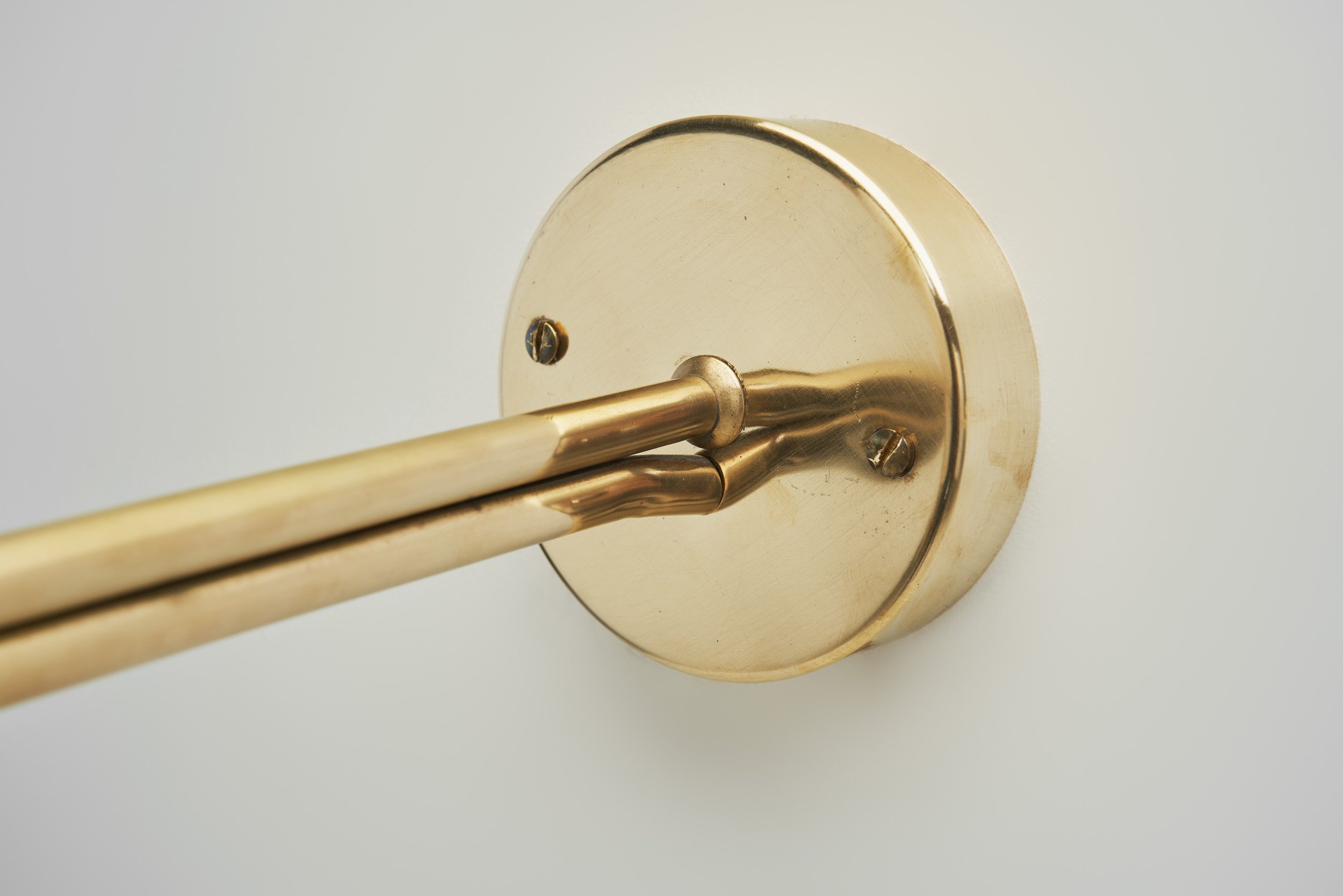 Large Opaline Glass and Brass Wall Lamps by Erik Gunnar Asplund